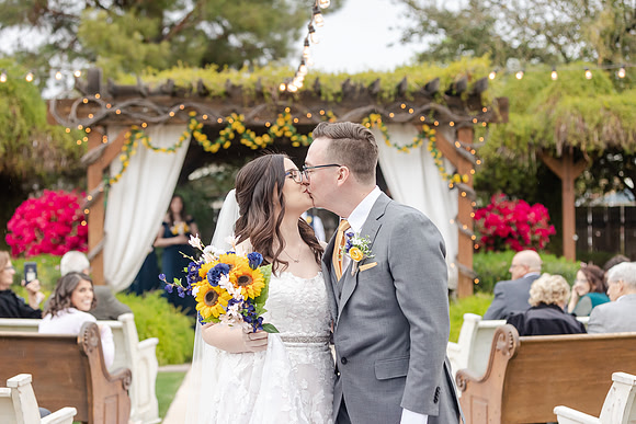 Shenandoah Mill-Ceremony-with-church-pews-Micah Carling Photography